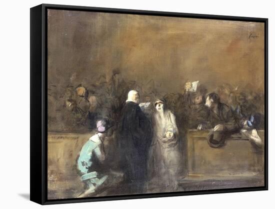 Scene de Tribunal-Jean Louis Forain-Framed Stretched Canvas