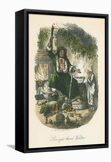 Scene from a Christmas Carol by Charles Dickens, 1843-John Leech-Framed Stretched Canvas