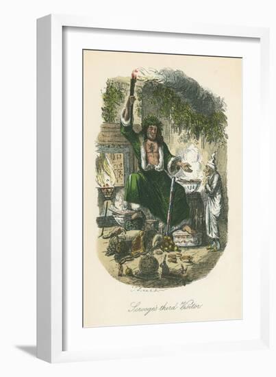 Scene from a Christmas Carol by Charles Dickens, 1843-John Leech-Framed Giclee Print