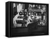 Scene from a Small Town Pool Hall, with People Just Hanging Out and Relaxing-Loomis Dean-Framed Stretched Canvas