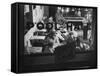Scene from a Small Town Pool Hall, with People Just Hanging Out and Relaxing-Loomis Dean-Framed Stretched Canvas