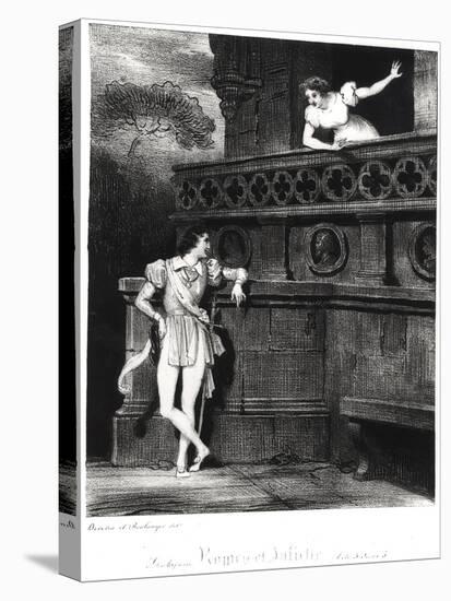 Scene from Act III of "Romeo and Juliet" by William Shakespeare-Achille Deveria-Stretched Canvas