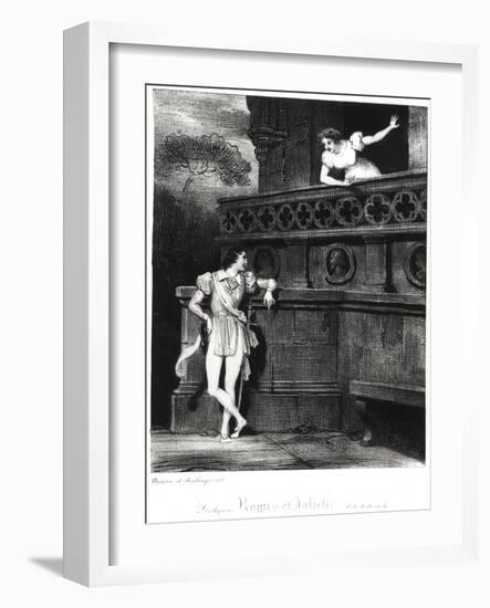 Scene from Act III of "Romeo and Juliet" by William Shakespeare-Achille Deveria-Framed Giclee Print