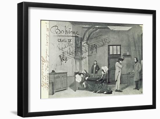 Scene from Act Iv of the Opera 'La Boheme', by Giacomo Puccini (1858-1924) (B/W Photo)-null-Framed Giclee Print