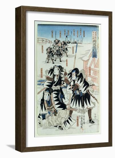 Scene from Act Xi of 'Chiushingura Or, the Loyal League: a Japanese Romance', by Monzayemon…-Utagawa Kunisada-Framed Giclee Print