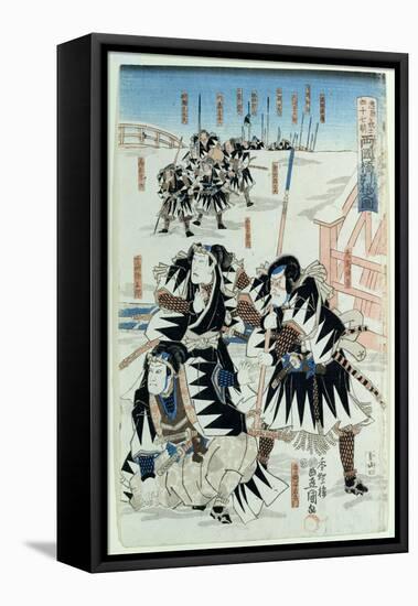 Scene from Act Xi of 'Chiushingura Or, the Loyal League: a Japanese Romance', by Monzayemon…-Utagawa Kunisada-Framed Stretched Canvas