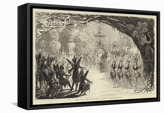 Scene from Aladdin the Great, at Prince's Theatre, Manchester-null-Framed Stretched Canvas