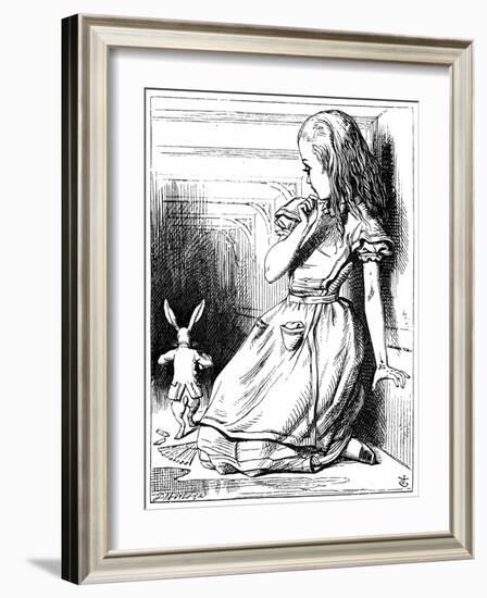 Scene from Alice's Adventures in Wonderland by Lewis Carroll, 1865-John Tenniel-Framed Giclee Print