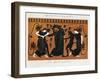 Scene from Ancient Greek Vase with Dionysus in a Vineyard-null-Framed Giclee Print