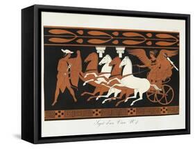 Scene from Ancient Greek Vase with Heracles on a Quadriga Driven by Nike-null-Framed Stretched Canvas