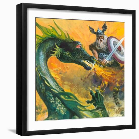 Scene from Beowulf-Andrew Howat-Framed Giclee Print