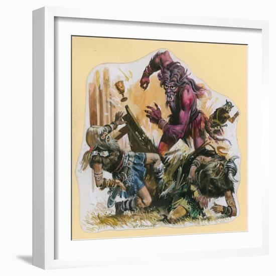 Scene from Beowulf-Andrew Howat-Framed Giclee Print