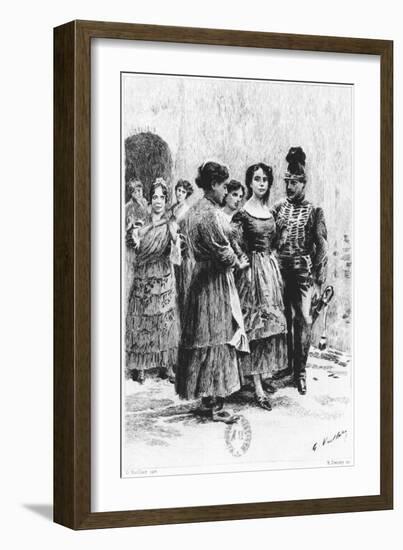 Scene from "Carmen" by Prosper Merimee Illustrated by Eugene Decisy-Gaston Vuillier-Framed Giclee Print