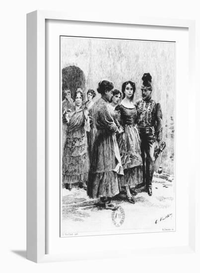 Scene from "Carmen" by Prosper Merimee Illustrated by Eugene Decisy-Gaston Vuillier-Framed Giclee Print