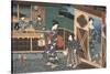 Scene from Genji Monogatari (Tale of Genji) by Murasaki Shibuku (B. 978) C. 1860 (Colour Woodblock-Kunisada Utagawa-Stretched Canvas