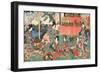 Scene from Genji Monogatari (Tale of Genji) by Murasaki Shibuku (B. 978) C. 1860 (Colour Woodblock-Kunisada Utagawa-Framed Giclee Print