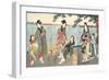 Scene from Genji Monogatari (Tale of Genji) by Murasaki Shibuku (B. 978) C. 1860 (Colour Woodblock-Kunisada Utagawa-Framed Giclee Print