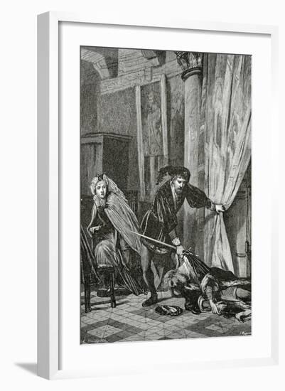 Scene from Hamlet, 19th Century-Ernest Hillemacher-Framed Giclee Print