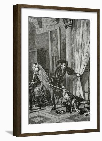 Scene from Hamlet, 19th Century-Ernest Hillemacher-Framed Giclee Print