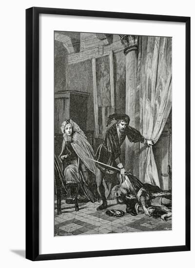 Scene from Hamlet, 19th Century-Ernest Hillemacher-Framed Giclee Print