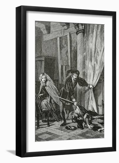 Scene from Hamlet, 19th Century-Ernest Hillemacher-Framed Giclee Print