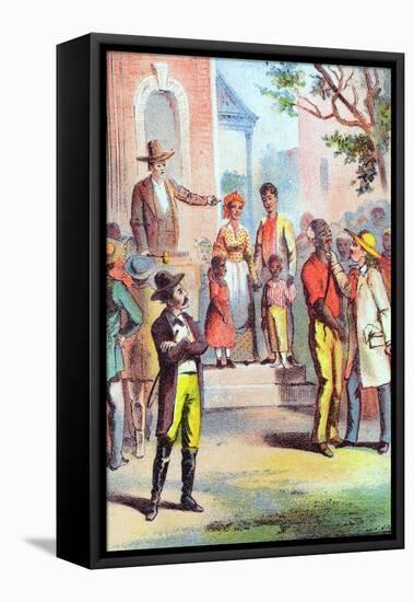 Scene from Harriet Beecher Stowe's Uncle Tom's Cabin, C1870-null-Framed Stretched Canvas