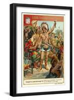 Scene from Last of the Mohicans, by James Fenimore Cooper-null-Framed Giclee Print