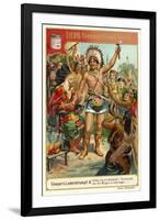 Scene from Last of the Mohicans, by James Fenimore Cooper-null-Framed Giclee Print