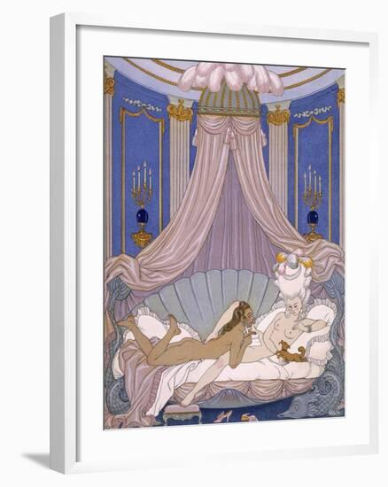 Scene from 'Les Liaisons Dangereuses' by Pierre Chodlerlos De Laclos-Georges Barbier-Framed Giclee Print