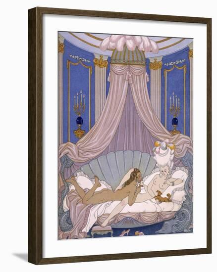 Scene from 'Les Liaisons Dangereuses' by Pierre Chodlerlos De Laclos-Georges Barbier-Framed Giclee Print