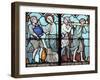 Scene from Life of St. Louis, Stained-Glass Window from Notre Dame Cathedral, Paris, France-null-Framed Giclee Print