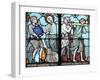 Scene from Life of St. Louis, Stained-Glass Window from Notre Dame Cathedral, Paris, France-null-Framed Giclee Print