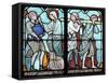 Scene from Life of St. Louis, Stained-Glass Window from Notre Dame Cathedral, Paris, France-null-Framed Stretched Canvas