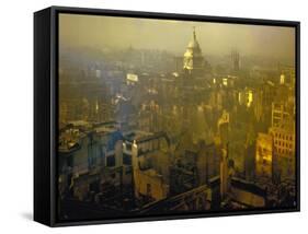 Scene from London after Heavy German Air Raid Bombing Attacks During the Battle of Britain-null-Framed Stretched Canvas