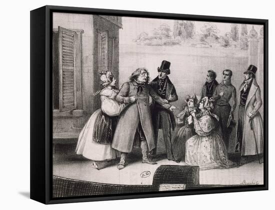 Scene from Performance of Old Goriot, from Novel by Honore' De Balzac-Frederick Calvert-Framed Stretched Canvas