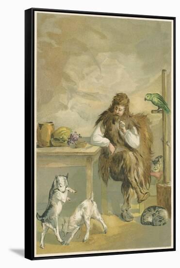 Scene from Robinson Crusoe by Daniel Defoe, 1892-John Dawson Watson-Framed Stretched Canvas