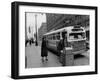 Scene from Seattle During Free Ride Day, with People Boarding a Bus-null-Framed Photographic Print