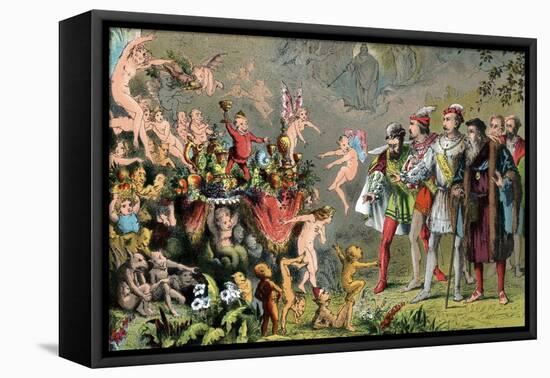 Scene from Shakespeare's the Tempest, 1856-1858-Robert Dudley-Framed Stretched Canvas