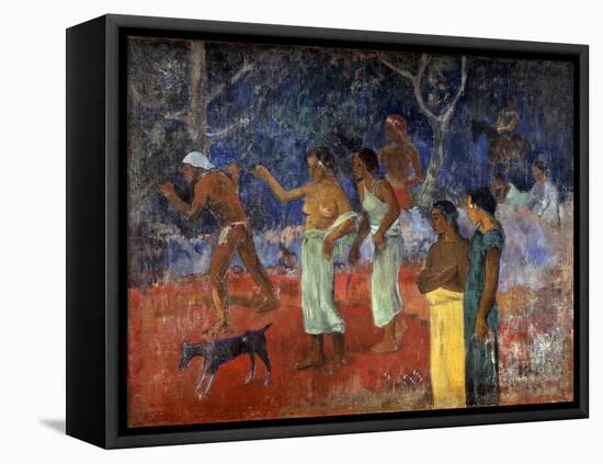 Scene from Tahitian Life, 1896-Paul Gauguin-Framed Stretched Canvas
