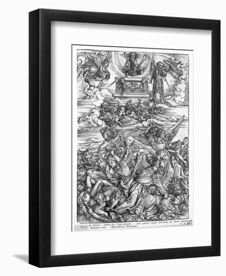 Scene from the Apocalypse, the Four Vengeful Angels, Latin Edition, 1511-Albrecht Dürer-Framed Giclee Print