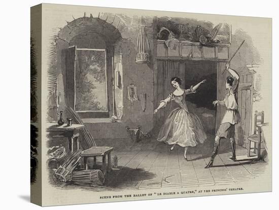 Scene from the Ballet of Le Diable a Quatre, at the Princess' Theatre-null-Stretched Canvas