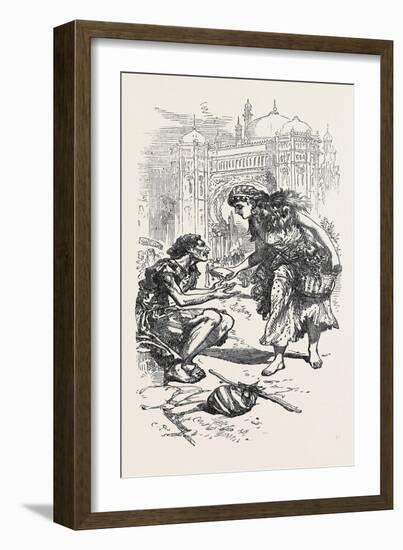 Scene from 'The Coffee Merchant' the Flower-Girl Gave Him a Piece of Bread with Three Large Dates.-null-Framed Giclee Print