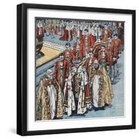 Scene from the Coronation of King George VI in 1937-Stefano Bianchetti-Framed Giclee Print