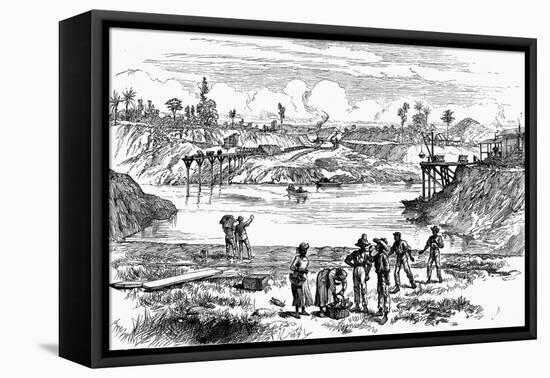 Scene from the De Lesseps Attempt to Dig the Panama Canal, 1888-null-Framed Stretched Canvas