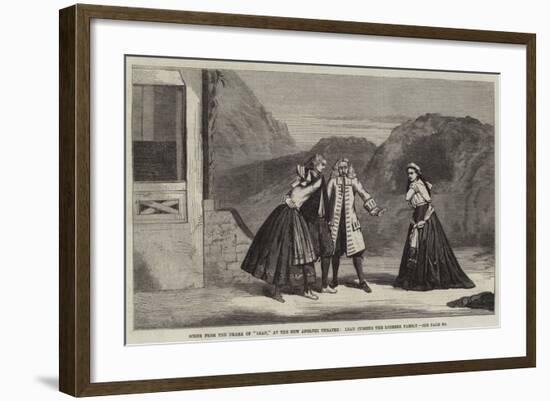 Scene from the Drama of Leah, at the New Adelphi Theatre, Leah Cursing the Lorrenz Family-null-Framed Giclee Print