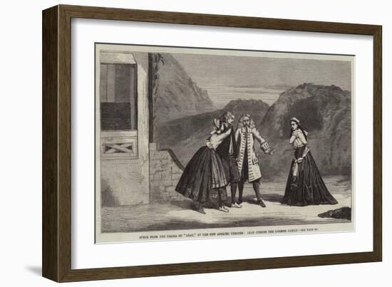 Scene from the Drama of Leah, at the New Adelphi Theatre, Leah Cursing the Lorrenz Family-null-Framed Giclee Print