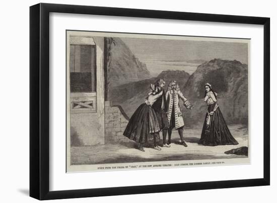 Scene from the Drama of Leah, at the New Adelphi Theatre, Leah Cursing the Lorrenz Family-null-Framed Giclee Print