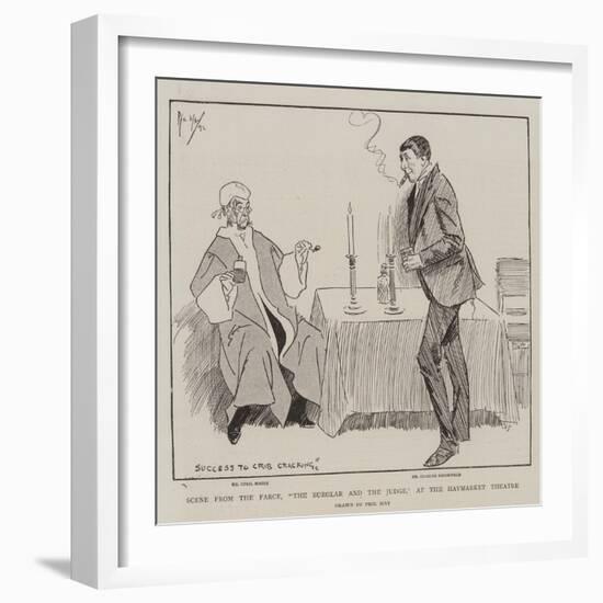 Scene from the Farce, The Burglar and the Judge, at the Haymarket Theatre-Phil May-Framed Giclee Print