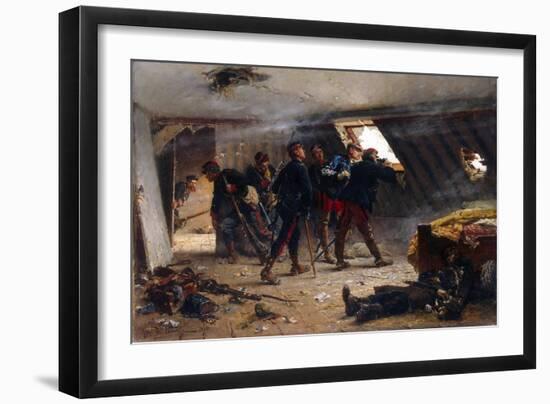 Scene from the Franco-Prussian War, 1875-Alphonse Marie de Neuville-Framed Giclee Print