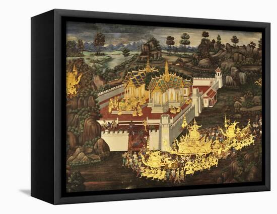 Scene From the Galleries, Royal Monastery, Grand Palace, Bangkok, Thailand, Southeast Asia, Asia-Jochen Schlenker-Framed Stretched Canvas